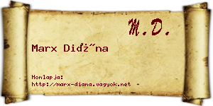 Marx Diána névjegykártya